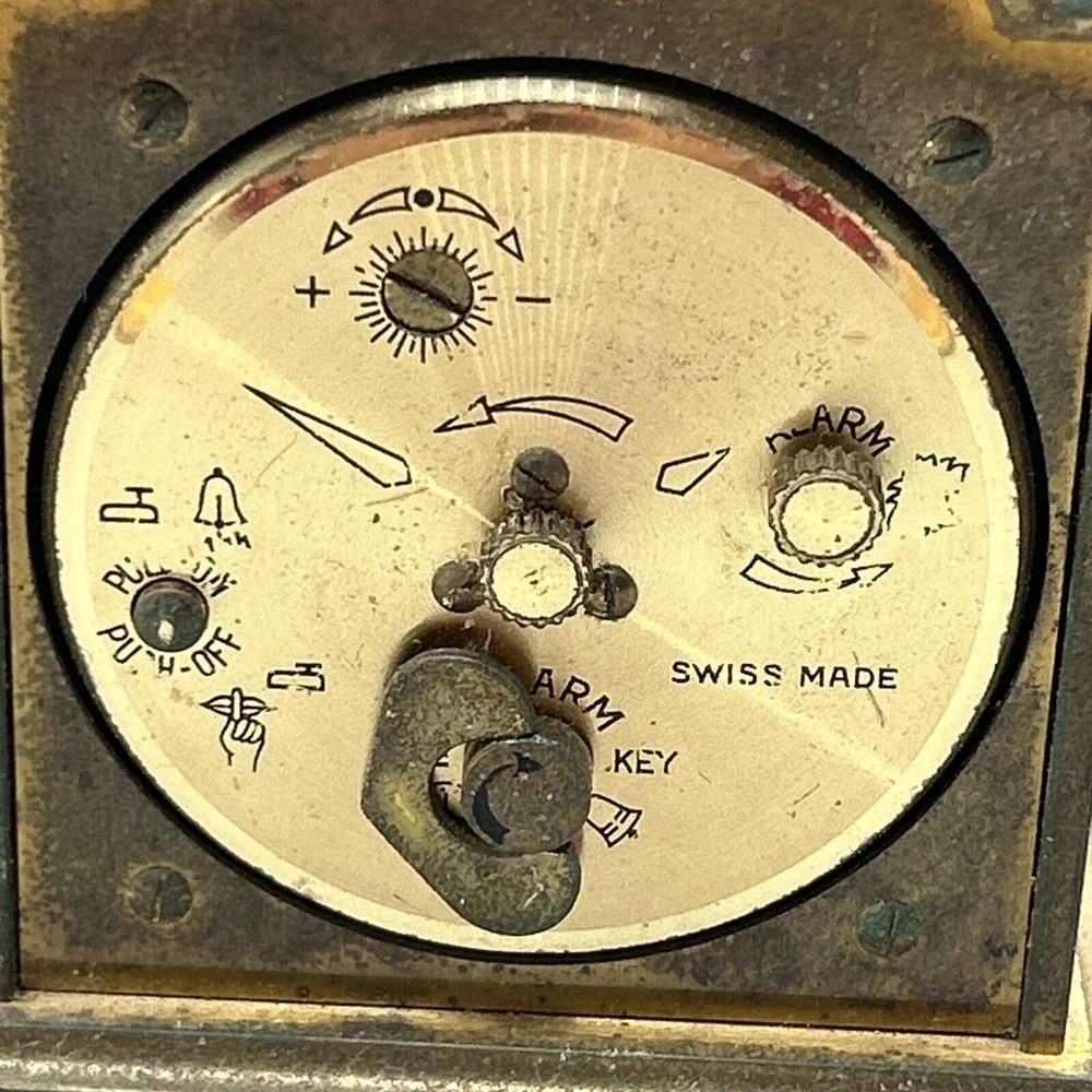 Swiss Made Swiza Sheffield Alarm Clock Vintage‎ NAME OF CLOCK TEMPUS FUGIT